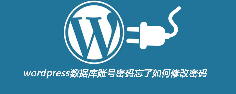 If you forget your WordPress database account password, how to change it?