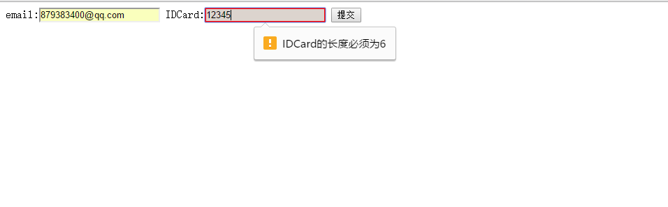 HTML5 code example using constraint validation API to check input data of form