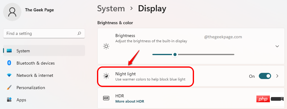 如何设置在 Windows 11 中打开夜灯的时间表