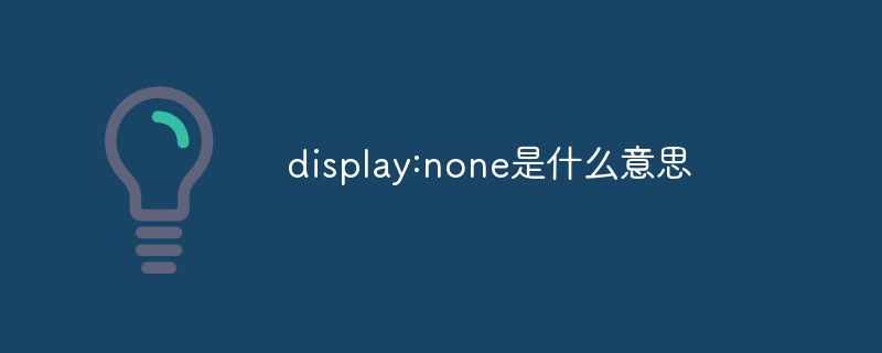 What does display:none mean?