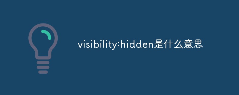 What does visibility:hidden mean?