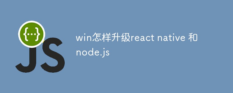 So aktualisieren Sie React Native und Node.js in Win