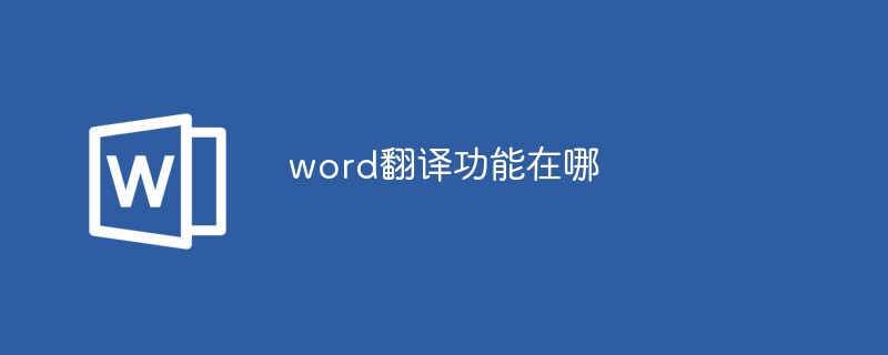 Where is the word translation function?