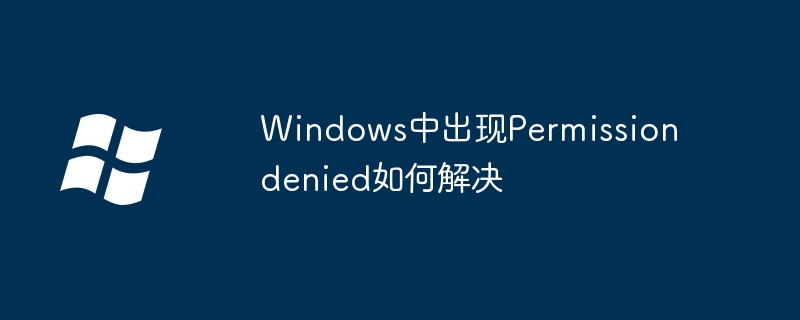 How to solve the problem of Permission denied in Windows