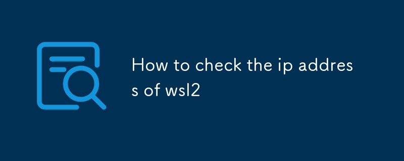 How to check the ip address of wsl2