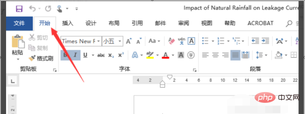 How to fix the start bar in word