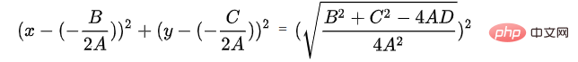 PHP algorithm exercise ten: Calculate the radius and center coordinates of a circle