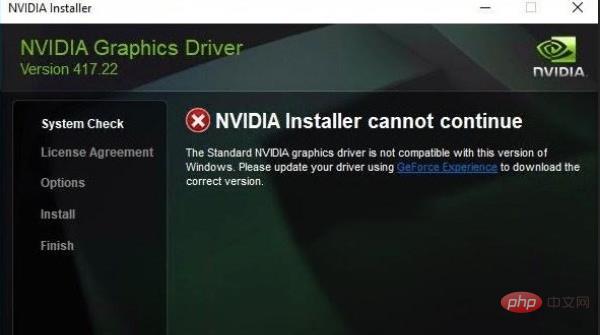 What to do if win10 fails to install nvidia driver