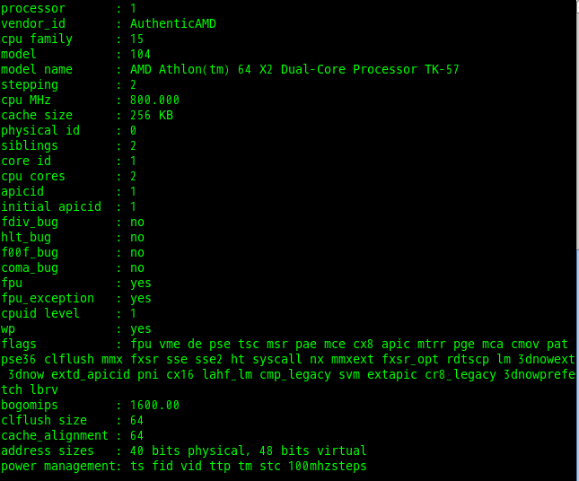 How to check cpu information in linux