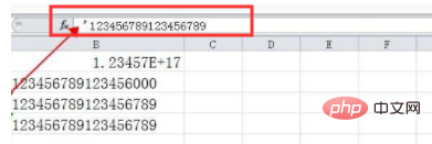 What to do if E+ appears in the table