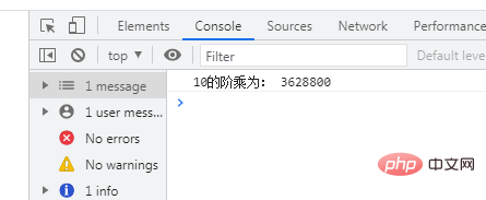 javascript怎麼求10階乘