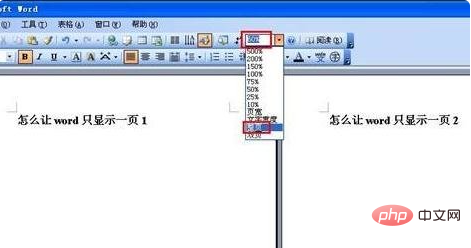 How to set up word single page display