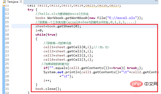 How to read excel table in java