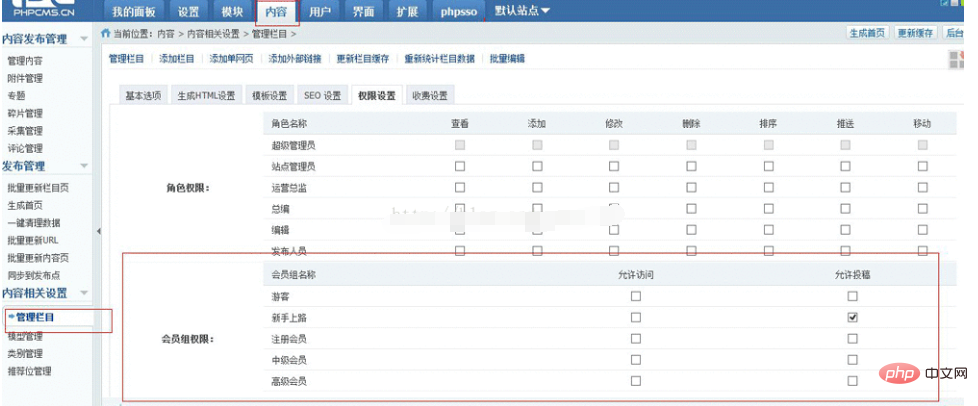 What should I do if the phpcms front desk cannot submit articles?