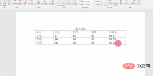 How to use the average function formula in word