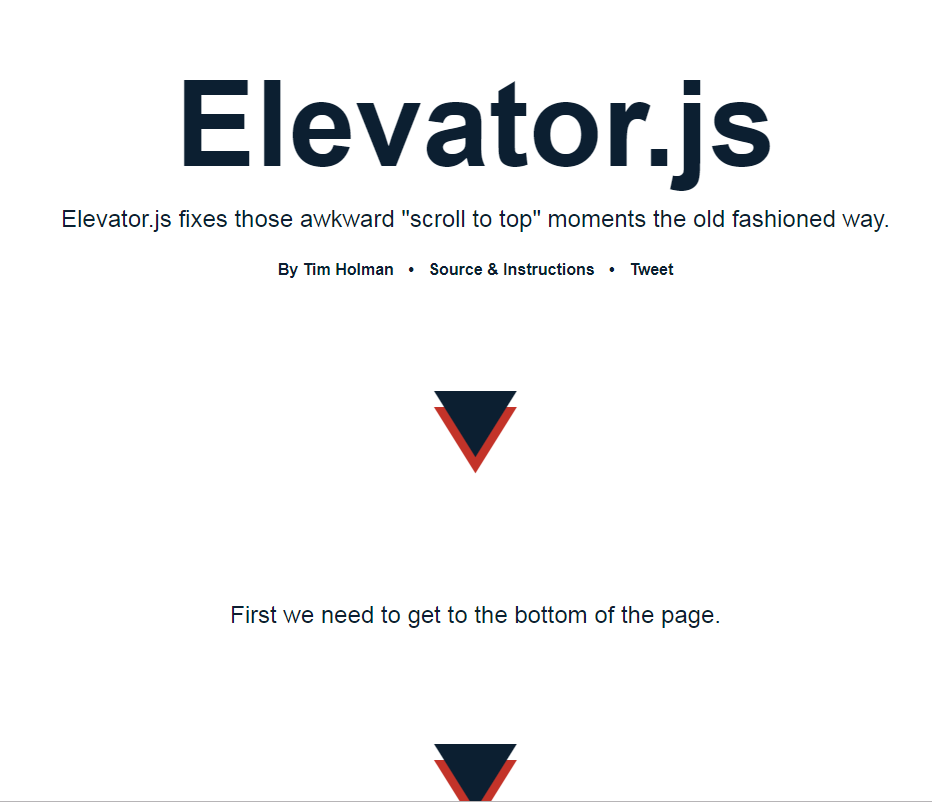 Haut de page Plugin Elevator.js