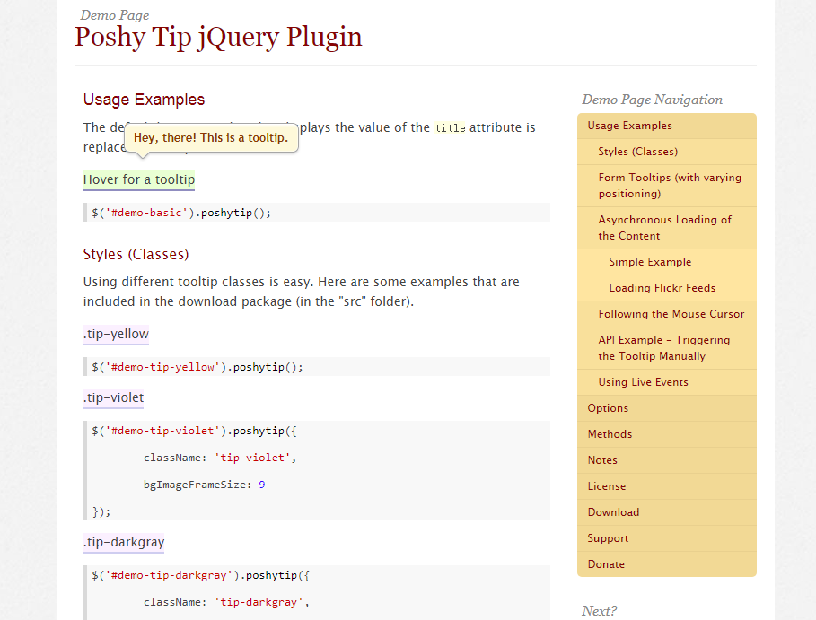툴팁 플러그인 Poshy Tip