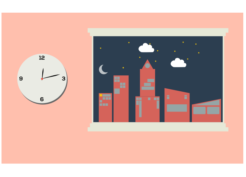 effets spéciaux d'animation d'horloge de ville svg