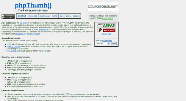 PHP Thumb：生成图片缩略图的php类库